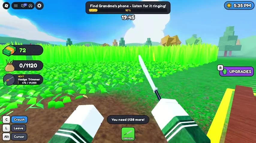 Phone search objective with a ringing cue